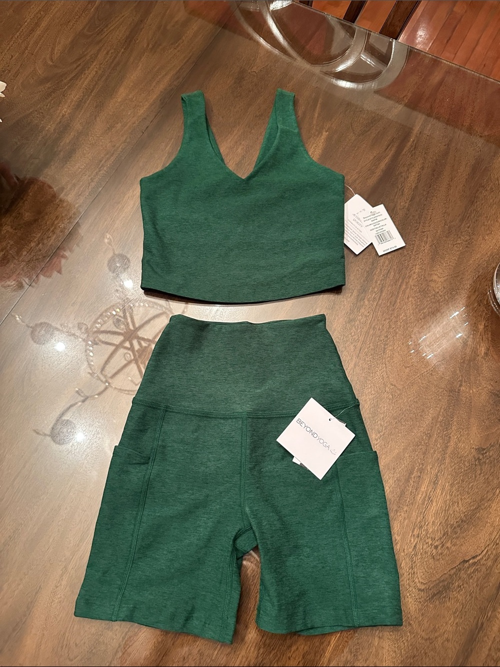 NWT Beyond Yoga Set XS Bra Top and Bike Shorts
